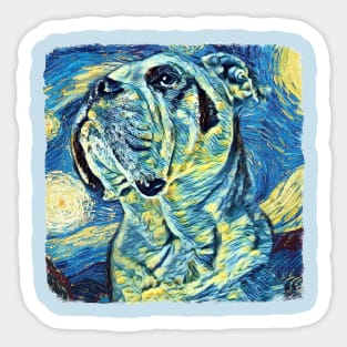 Weird BullDog Van Gogh Style Sticker